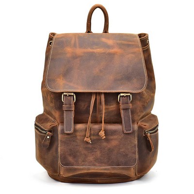 The Hagen Vintage Leather Backpack (14.6"x12.2"x5.1")