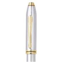 Townsend® Medalist® Chrome with 23KT Gold Plated Appointments and 23KT Gold Fine Nib Fountain Pen