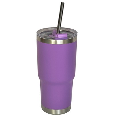 20 Oz. Stainless Double Wall Vacuum Insulated Travel Mug powder coated, purple