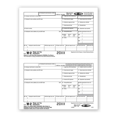 W-2 Tax Forms, Copy B and 2/C, Bulk