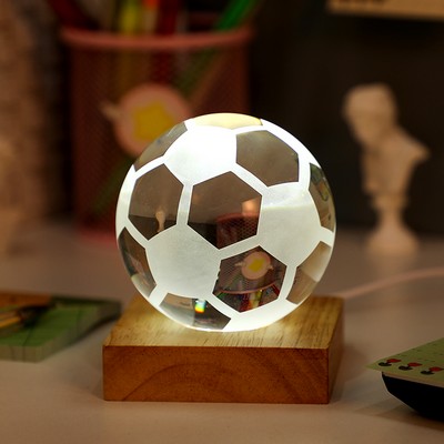 Illuminated Soccer Crystal Ball Night Light