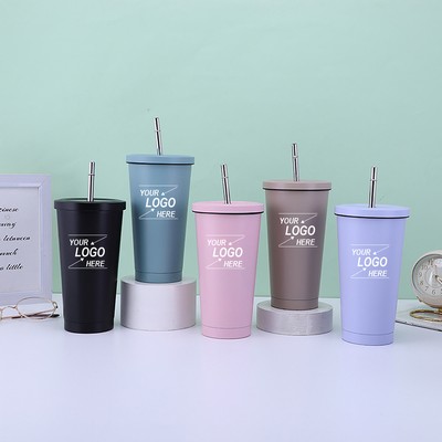 500ml Insulated Skinny Tumbler with Straw