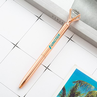 Diamond Pen Metal Bling Pen Rose Gold Pen Barrel Diamond Top Ballpoint Pen