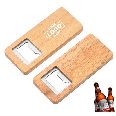 Magnetic Wooden Beer Bottle Opener for Fridge