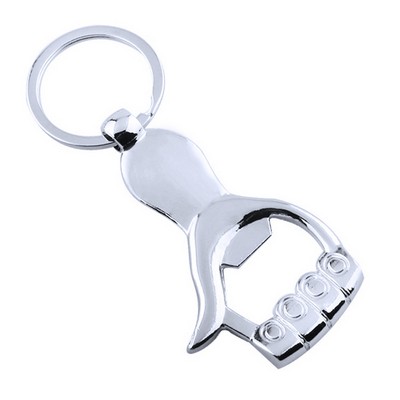 Creative Thumbs-Up Bottle Opener Alloy Keychain