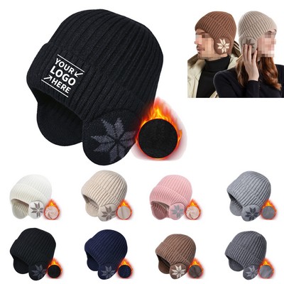 Winter Thick Knitted Hat W/ Ear Protection