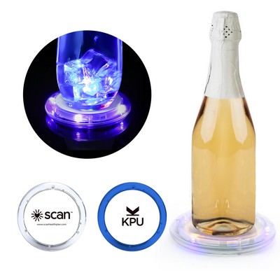 3 3/4" ABS Round Timed Illuminated LED Light-up Drink Coaster