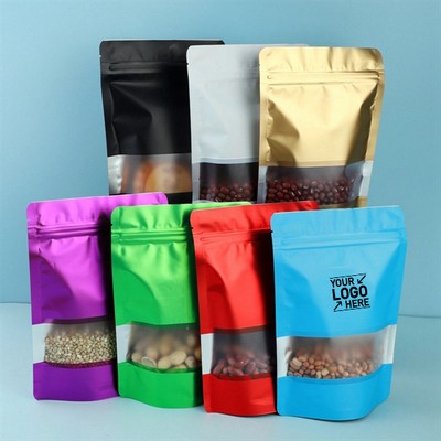 Aluminum Foil Stand-Up Bags with Clear Window Display