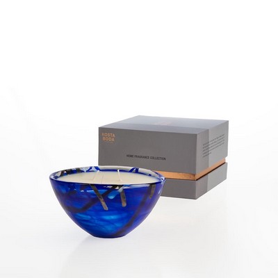 Kosta Boda Contrast Candle Blue