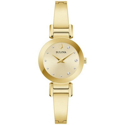 Bulova Watches Ladies' Marc Anthony Modern Stainless Steel Bangle Watch, Champagne Dial