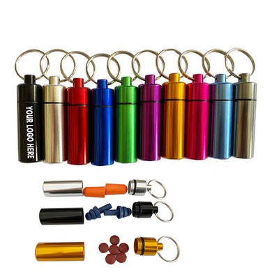 Pill & Earplug Storage Bottle Container Keychain