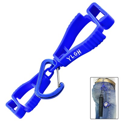 Dual Clips Gloves Hangers With Flat Carabiner