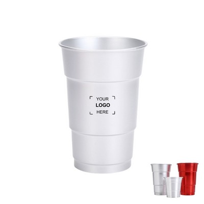 16 Oz Reusable Aluminum Stadium Party Beer Cup - Custom Logo