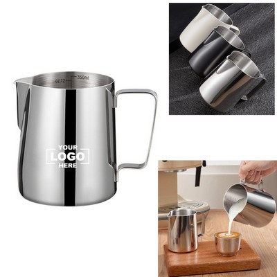 Stainless Steel Milk Frother Pitcher 12 oz