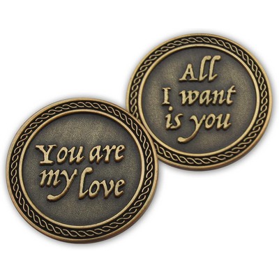 Custom Romantic Love Expression Antique Gold Plated Pocket Coin Love Gift Commemorative Coins