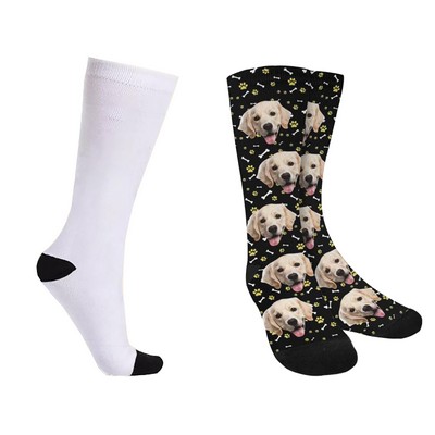 Seemless 360 Digital Printing Full Color Full Wrap Unisex Crew Socks