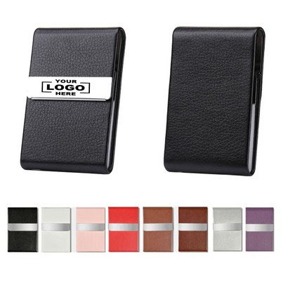 Faux Leather Business Card Holder