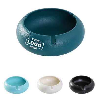 Round Ceramic Ashtray for Smokers