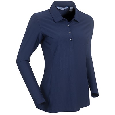 Bobby Jones Ladies Clover Classics Long Sleeve Balata Print Polo