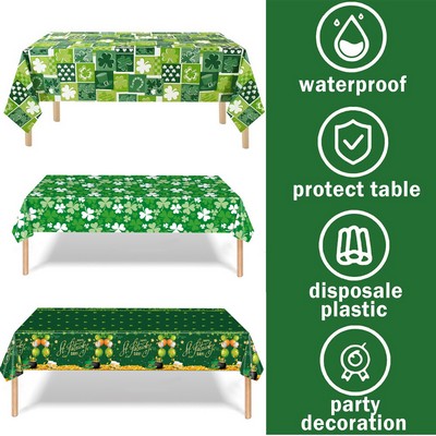 St. Patrick's Day Shamrock Plastic Tablecloth