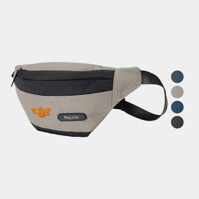 RejuVe® MILANO Recycled Heather Modern Sleek Two-Tone Waist Fanny Pack