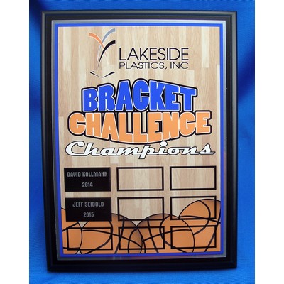 7x9 Black plaque with sublimated plate