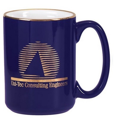 15 Oz. Two-Toned El Grande Mug (Cobalt Out/White In)