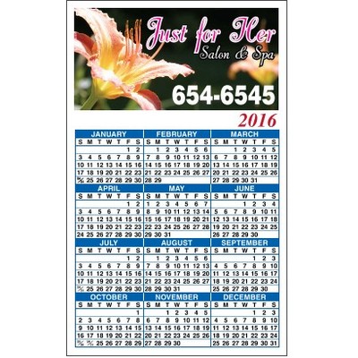 Bottom Calendar Magnet w/Square Corners (3 1/2"x 5 5/8")