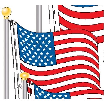 18' White Giant Steel Flag Pole