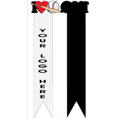 I Love Baseball w/ Bat Bookmark w/ Black Back