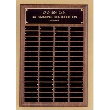 Perpetual Series Walnut Plaque w/ 36 Individual Plates (14"x20")