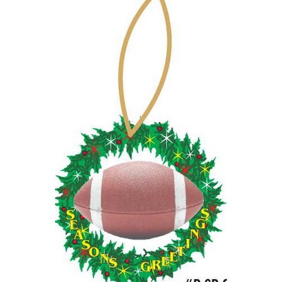 Football Promotional Wreath Ornament w/ Black Back (4 Square Inch)