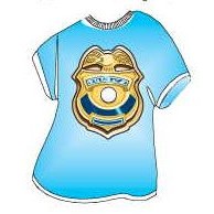 Police Badge T-Shirt Lapel Pin