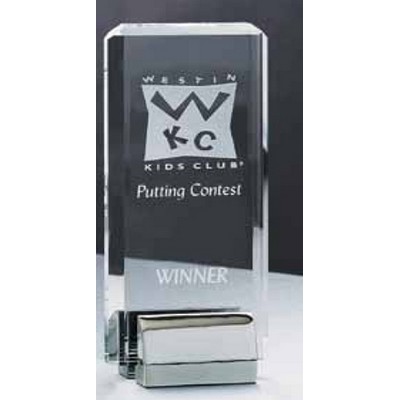 Crystal Beveled Tower Award (3½"x8¼")