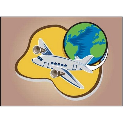 Prop Plane Rectangle Badge w/ Bar Pin (2 1/2"x3 1/2")