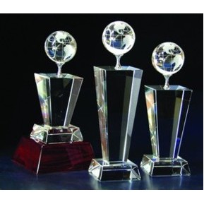 Crystal Globe Tower Award (9½"x3"x3")