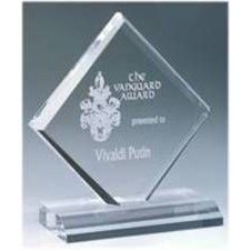 Diamond Acrylic Jewel Clear Bevel Award - 5"x5"