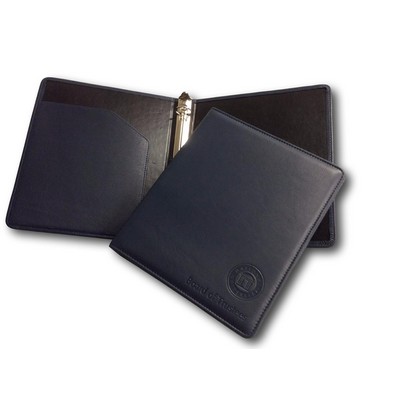 Custom Genuine Leather Letter Size 3 Ring Binder (Debossed)