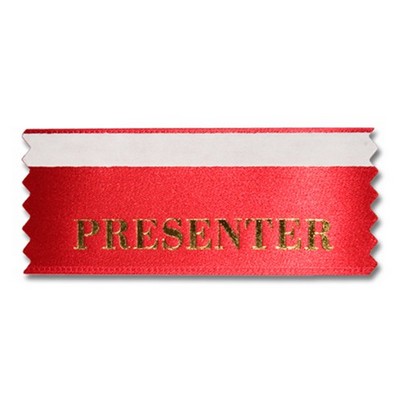 1-5/8"x4" Horizontal Stock Title Ribbon W/ Tape (Presenter)