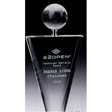 Large Clear Crystal Winner's Globe Award