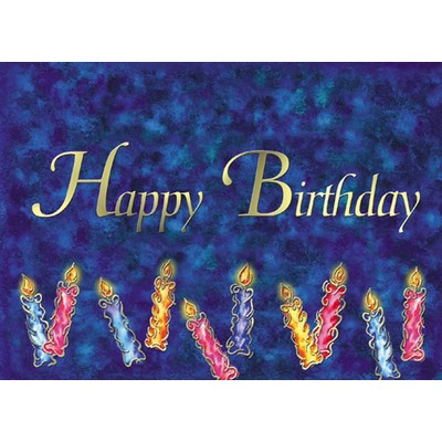 Blue Happy Birthday Candles Everyday Greeting Card (5"x7")