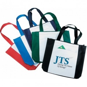 Poly Zipper Tote Bag (16 1/2"x14")