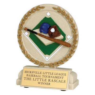 Baseball Stone Resin Trophy (5½" x 4½")