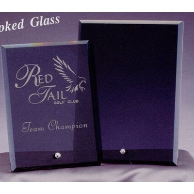 Standing Smoked Beveled Glass Plaque (7"x9")