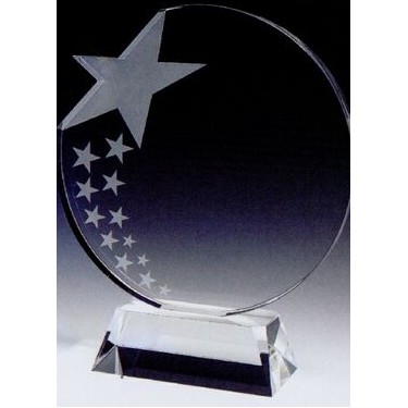 Optic Crystal Faceted Circular Swirl of Stars Award