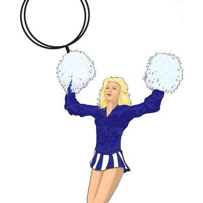 Cheerleader Keychain w/Mirrored Back (10 Square Inch)