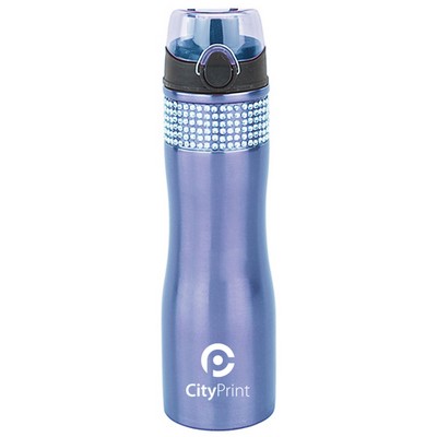 24 Oz. Gem Bling Stainless Steel Water Bottle