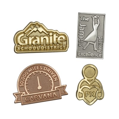 Custom Die Struck Sandblast & Polished Lapel Pin (1.25")