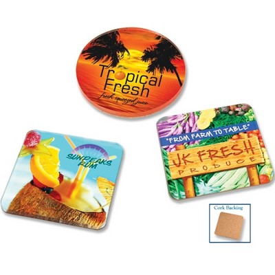 Custom Acrylic Drink Coasters- cork back