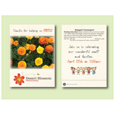 Marigold Flower Seed Packet (3.25" x 4.5")